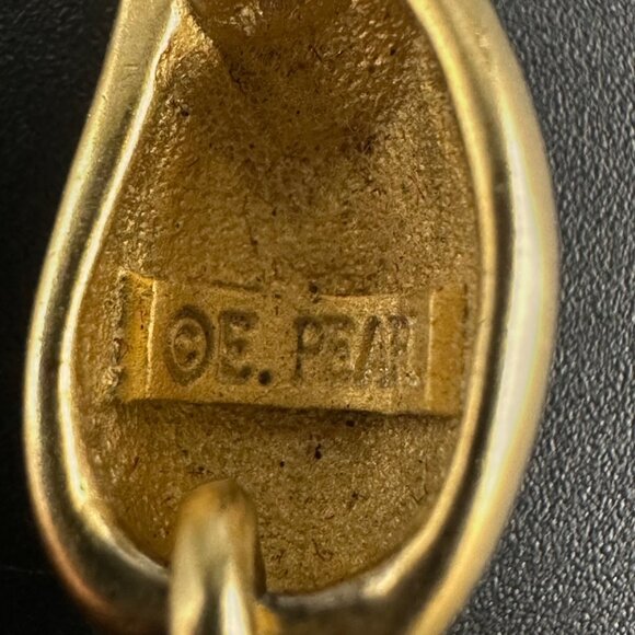 Vintage Teardrop Statement Earrings 1950s Mid Century Erwin Pearl Gold Toned - Picture 4 of 8